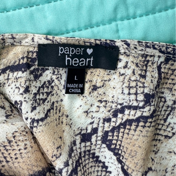 Paper Heart Leg Split Midi Dress Silky Snakeskin Python Cowl Neck Size L - Picture 11 of 13